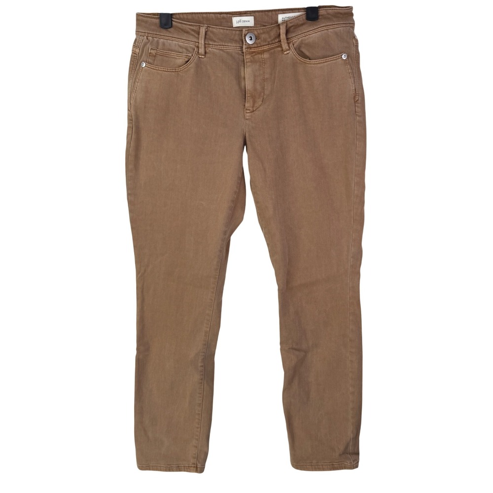 JJill DENIM Authentic Fit Slim‎ Ankle Jeans Women Size 4 Tan Brown Cotton Blend